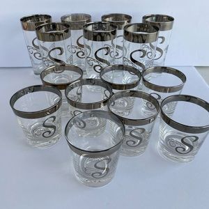 Vintage Dorothy Thorpe Bar Ware Highball Double Old Fashioned Drinking Glasses
